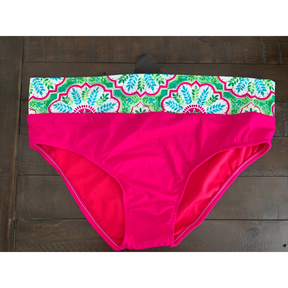 NEW UjENA -Bikini BOTTOM‎ SZ 2X Hot Pink Green Blue White NWT (J23) 0189
